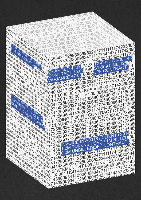 Poster: the Bluefyn tower, its records marked in blue